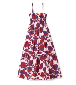 FCSE61027004 Casual Style Fashionable Printed Slim Fit Spaghetti Strap Long Dress