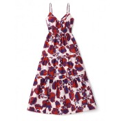 FCSE61027004 Casual Style Fashionable Printed Slim Fit Spaghetti Strap Long Dress