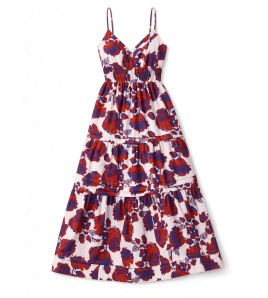 FCSE61027004 Casual Style Fashionable Printed Slim Fit Spaghetti Strap Long Dress