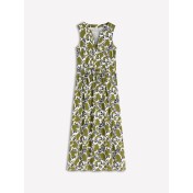 FCSE61027005 Casual Style Elegant Printed Drawstring Sleeveless Long Dress