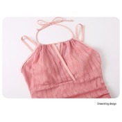 HSPN61010001 - A swimsuit for young girls with a pure yet alluring vibe, youthful, sweet, conservative, and gentle style, featuring a push-up, slim fit, and a flat-chested silhouette.