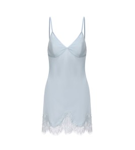 LPLT61004002 Satin Luxury Pajamas Set with Padded Bra, 3D Push-Up Fit, Lace Trim, Camisole, and Outer Robe
