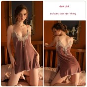LPLT61024009 Solid Color Velvet Deep V Low-Cut Seductive Backless Nightgown/Slip Dress/Robe Women's Home Wear Set