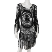 LTH6106002 Bikini Cover-up Beach Cover-up Tassel Sexy Beach Hollow-out Cover-up