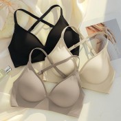 WLMZ61004001 Push-up Seamless Bra, Enlarging and Slimming, Sexy U-Shaped Backless Bra, Padded Comic Book Bra