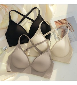 WLMZ61004001 Push-up Seamless Bra, Enlarging and Slimming, Sexy U-Shaped Backless Bra, Padded Comic Book Bra