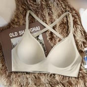 WLMZ61004001 Push-up Seamless Bra, Enlarging and Slimming, Sexy U-Shaped Backless Bra, Padded Comic Book Bra