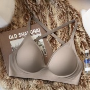 WLMZ61004001 Push-up Seamless Bra, Enlarging and Slimming, Sexy U-Shaped Backless Bra, Padded Comic Book Bra