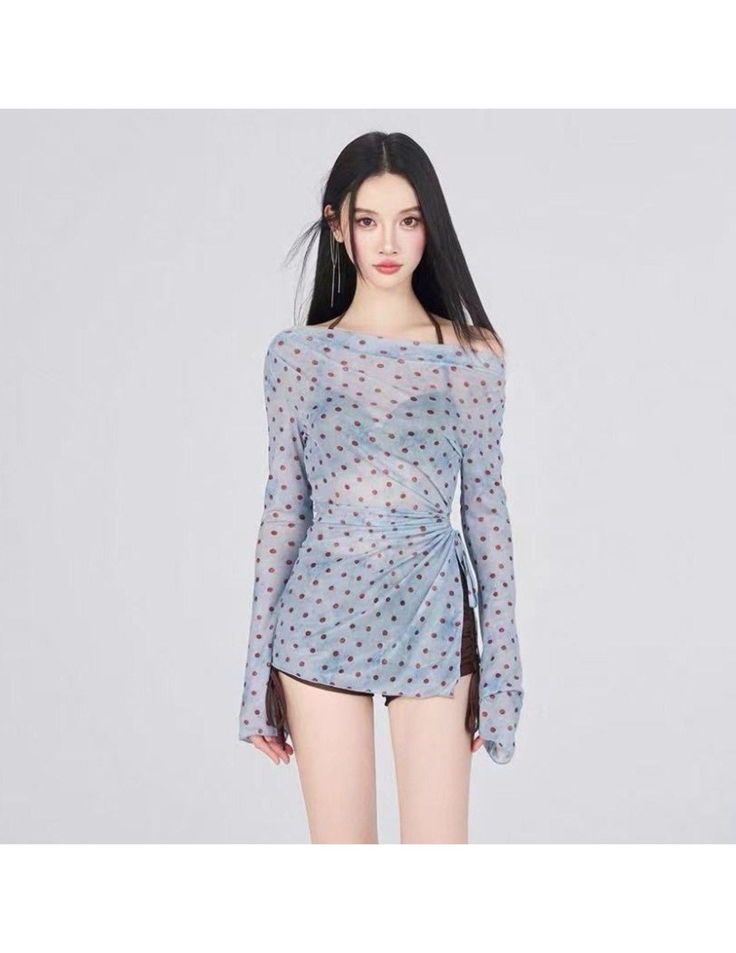 新款游泳衣女分體式三件套遮肚顯瘦聚攏小胸韓國ins風泡溫泉