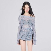 新款游泳衣女分體式三件套遮肚顯瘦聚攏小胸韓國ins風泡溫泉