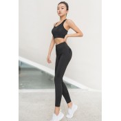 ZBG8111-女士時尚瑜珈運動健身套裝內衣上衣健身褲三件套